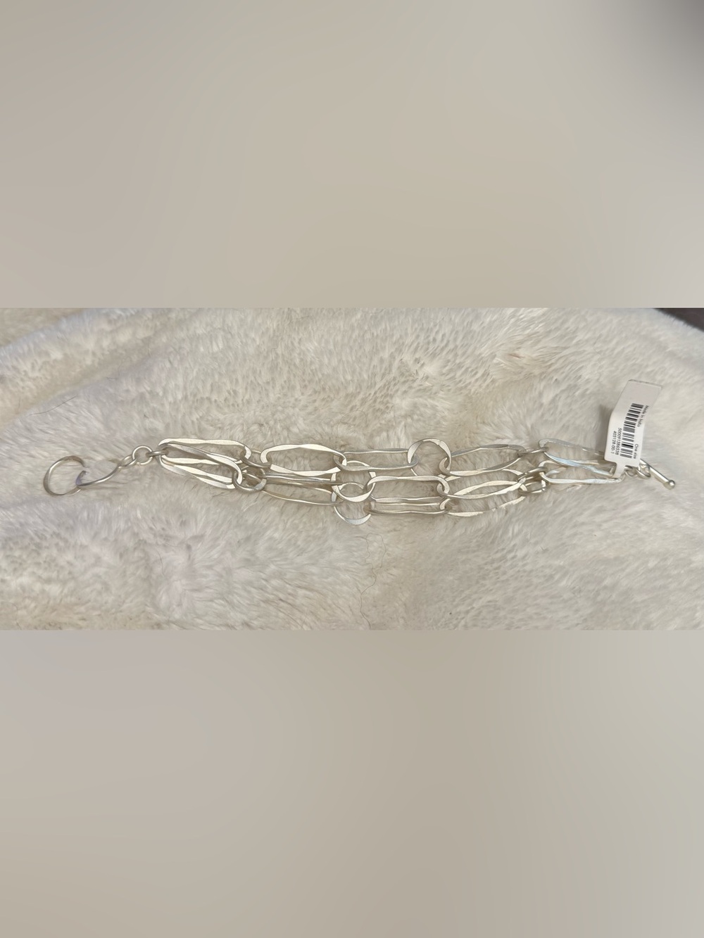 Banana Republic Aureus &Argent Silver Tone Sculptural paper clip style Bracelet - Picture 6 of 6